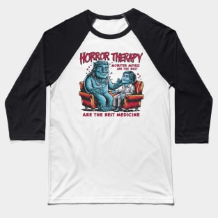 Horror Movie Therapy Halloween Fans Costume Movies Created Baseball T-Shirt